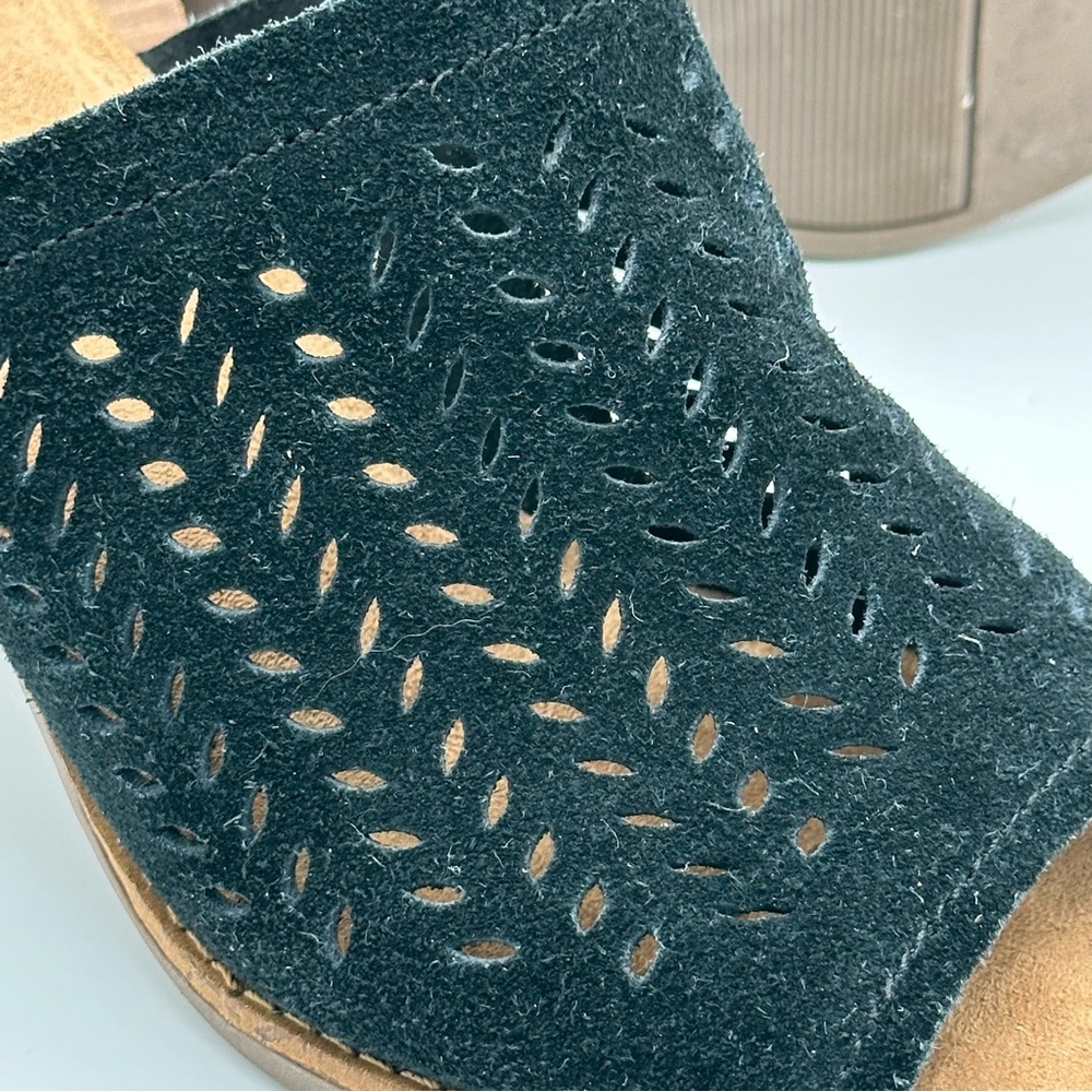 Toms Women Sandals High Heeled Slip On Open Toe Perforated Mules Black S… - Picture 10 of 12